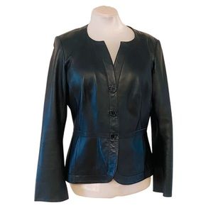 DANIER Leather Jacket Blazer Large